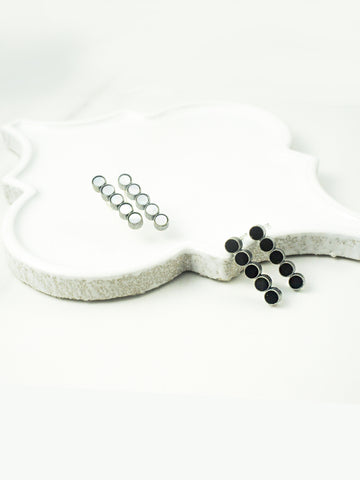 Tri-black stone Earrings